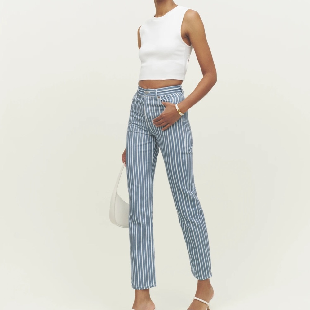 Reformation Cynthia stripe jeans